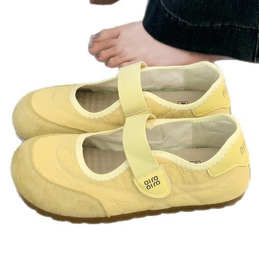 Damen Komfortable Ballerinas mit verstellbarem Riemen und atmungsaktivem Innenfutter EB