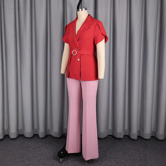 Damen Chic geschnittenes Blazer mit Gürtel EB