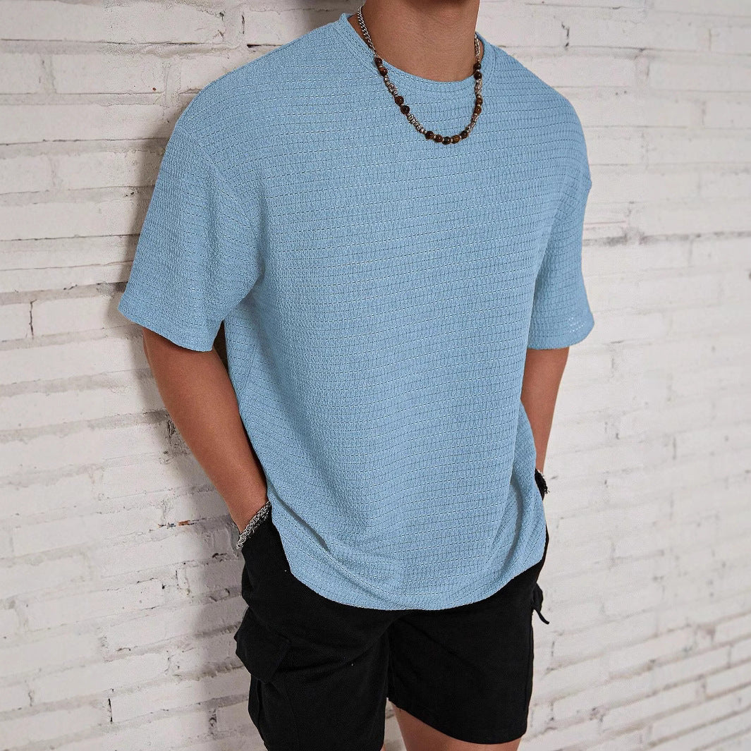 Herren lässiges Struktur-T-Shirt EB