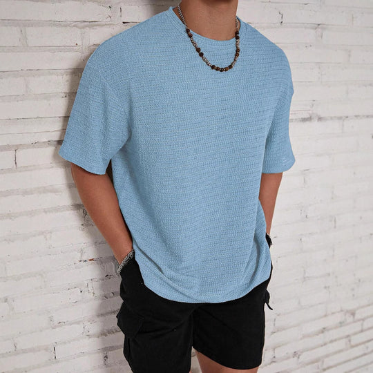 Herren lässiges Struktur-T-Shirt EB