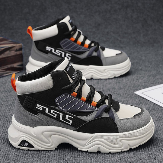 Damen Sportliche High-Top Sneakers mit kontrastierenden Designs und rutschfester Sohle EB