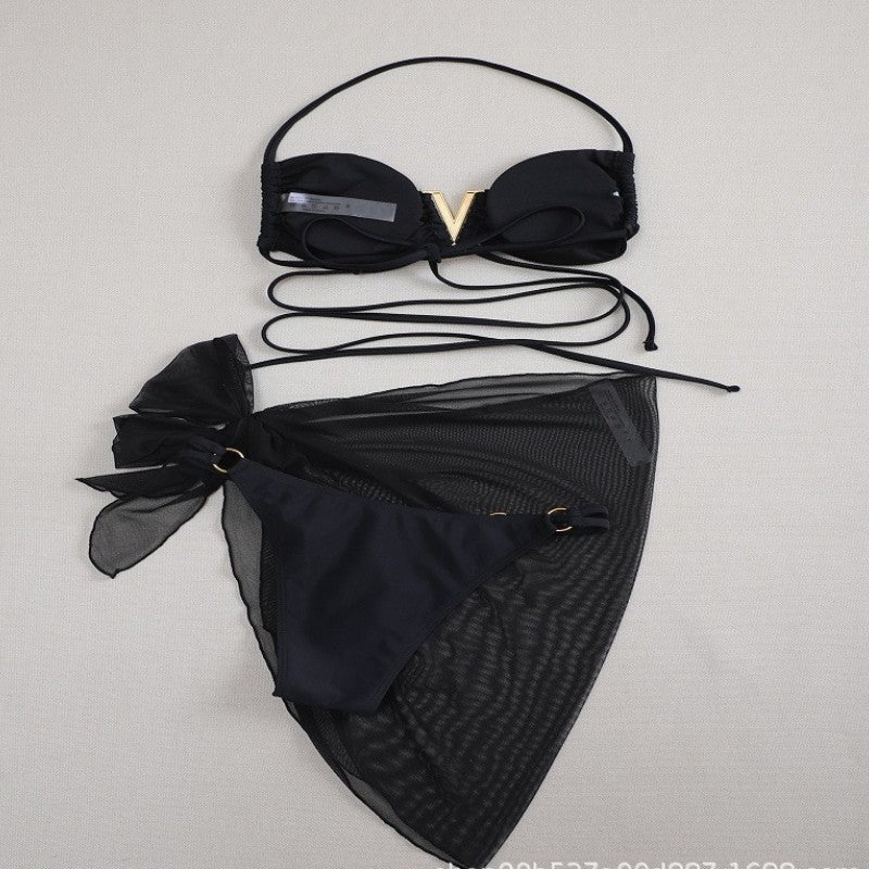 Damen Designer-Bikini mit trendigem Wickelrock EB