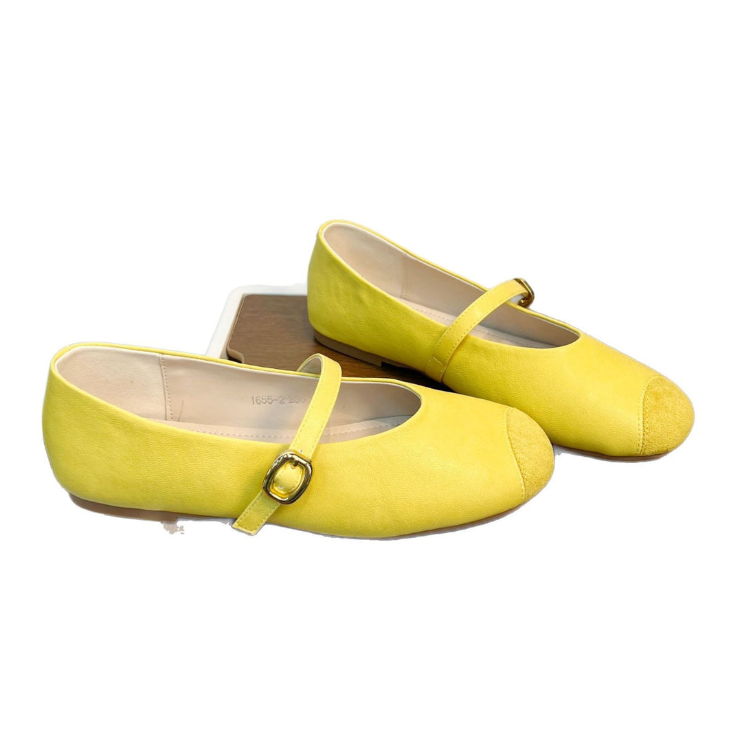 Damen elegante Ballerinas mit dekorativem Riemen und edler Schnallenverzierung EB