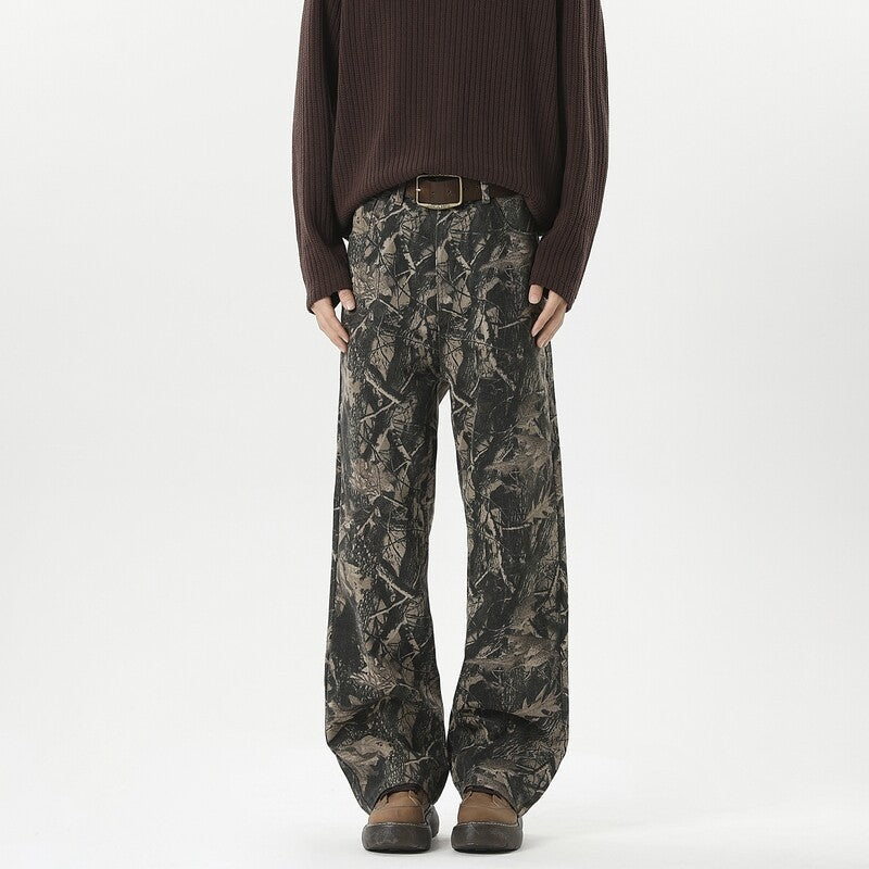 Damen Weitgeschnittene Cargohose mit geschmackvollem Camouflage-Muster EB