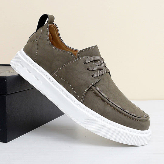 Damen Modische Leder Sneakers im sportlichen Design EB