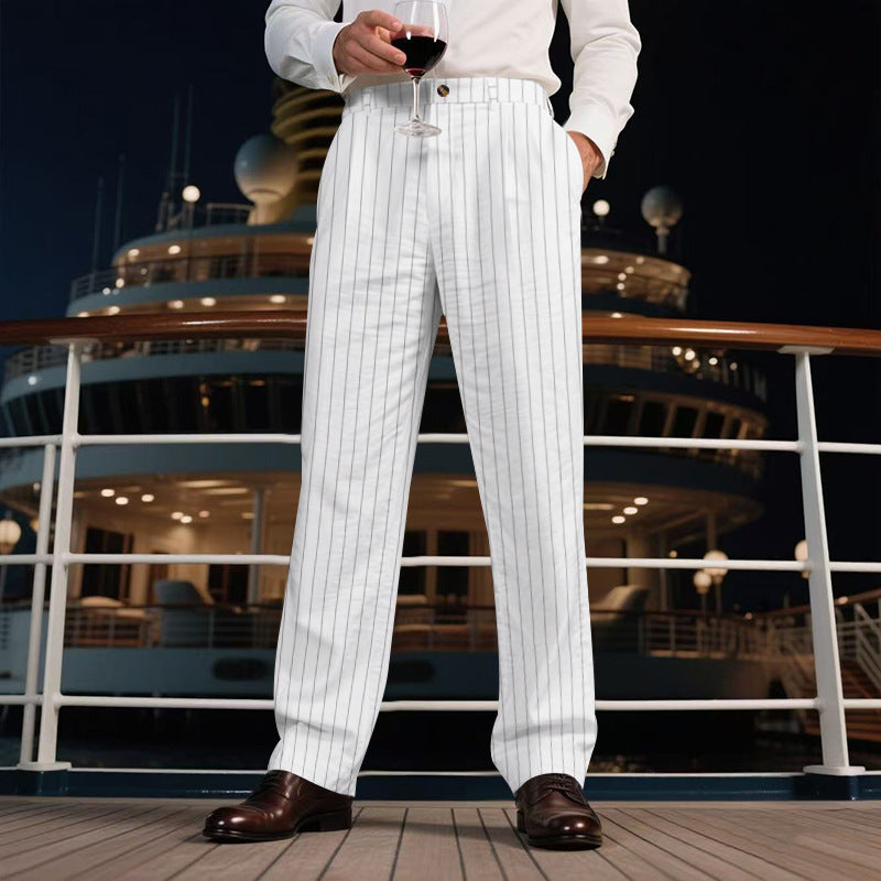 Herren elegante Streifen-Hose EB