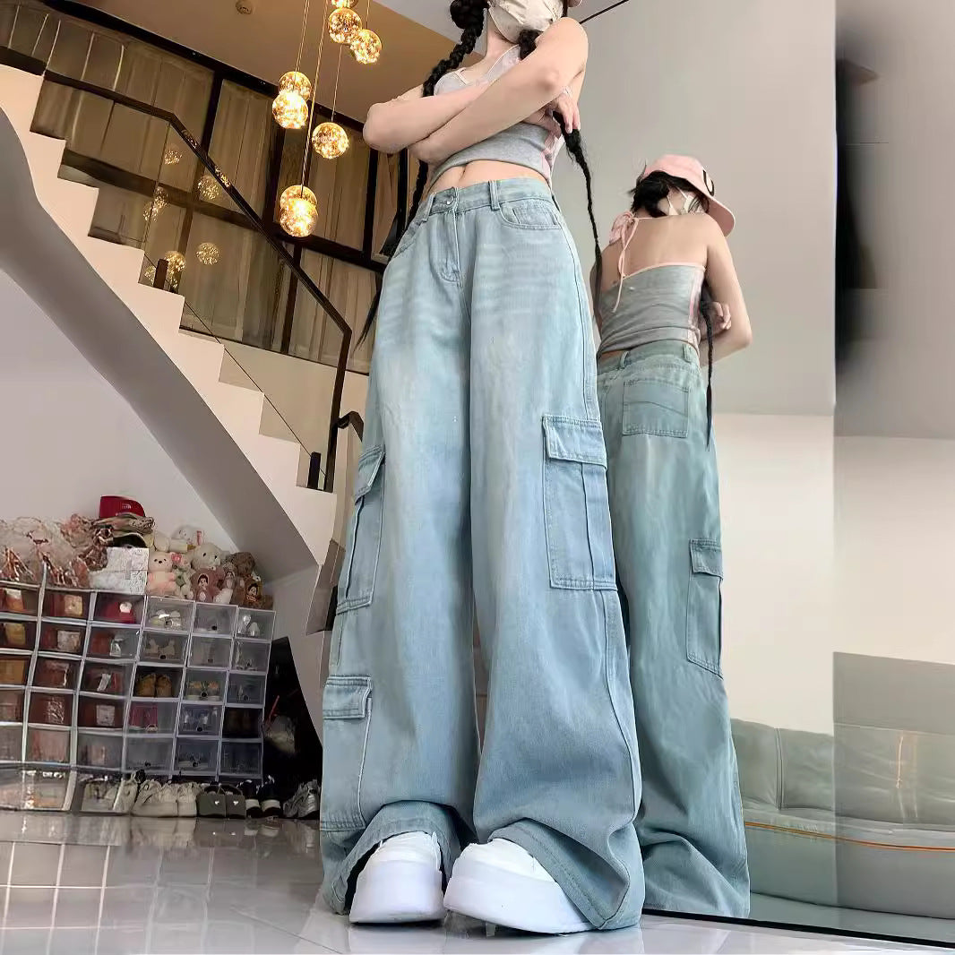 Damen Cargohose mit weitem Bein und praktischen Taschen EB