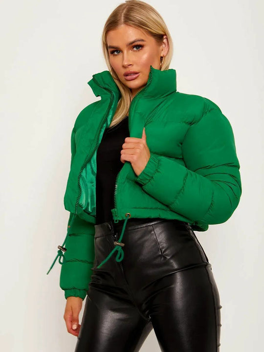 Damen stylische, kurz geschnittene Steppjacke EB