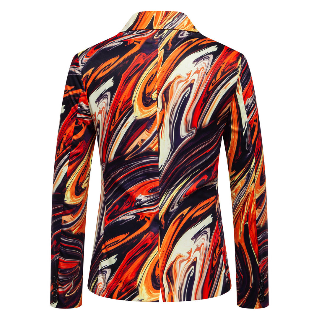 Herren Blazer mit auffälligem Marmormuster und elegantem Schnitt EB