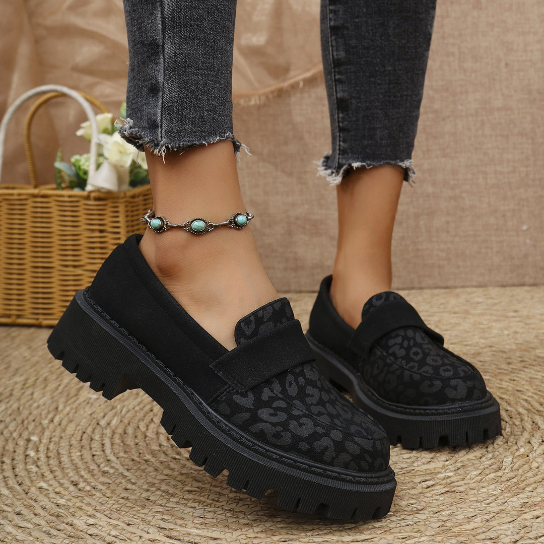 Damen Slip-Ons mit trendigem Leopardenmuster und dämpfender Sohle EB