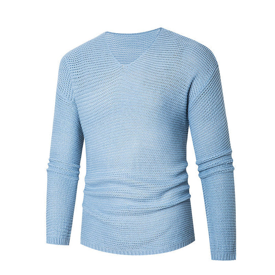Herren eleganter V-Ausschnitt Pullover aus atmungsaktiver Baumwolle EB
