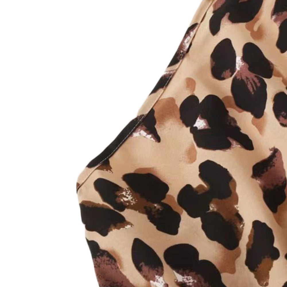 Damen Ärmelloser Jumpsuit mit tierischem Muster und Trägern EB
