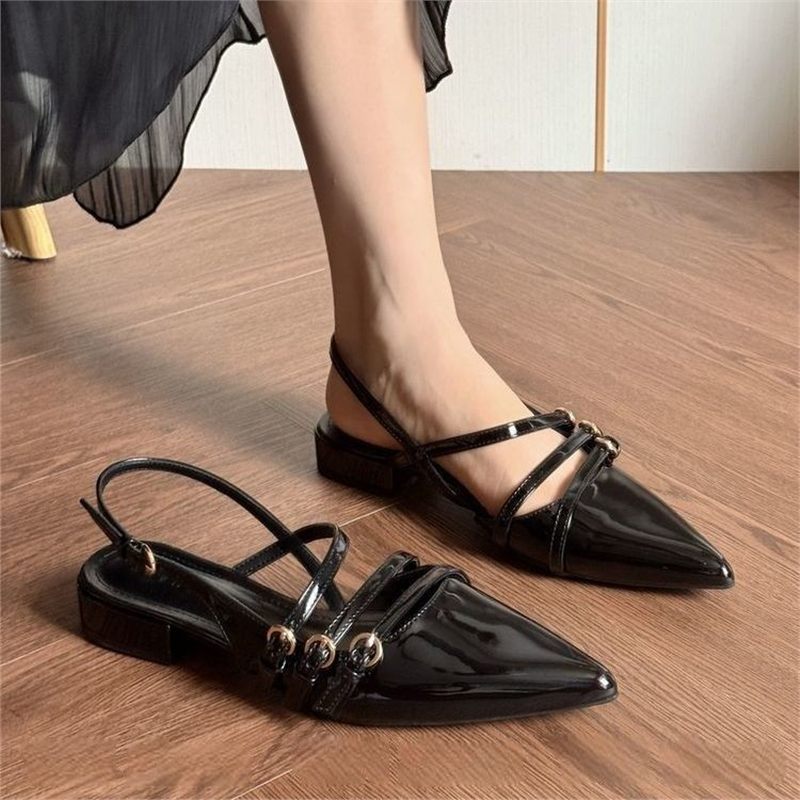 Damen Slingback Ballerinas mit dekorativen Riemchen EB