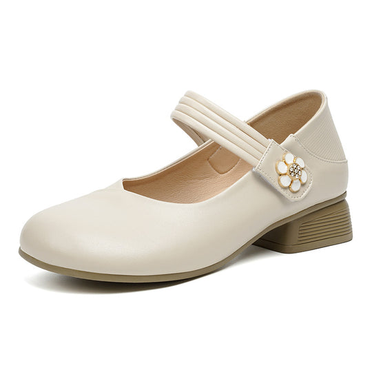 Damen Mary Jane Schuhe mit elegantem Riemen und verziertem Akzent EB