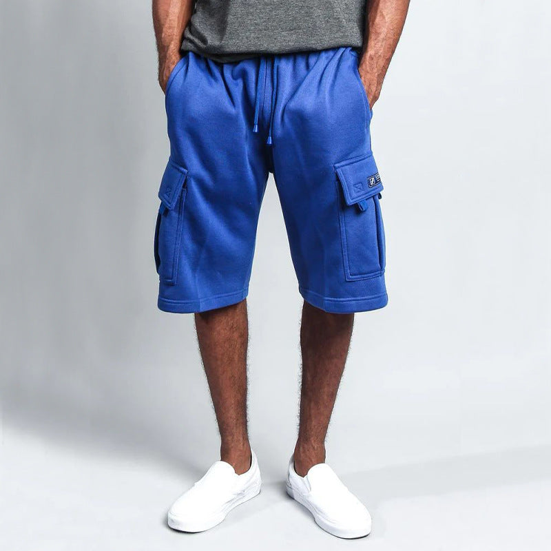Herren Cargo-Shorts aus atmungsaktivem Sweatstoff mit verstellbarem Kordelzug und praktischen Taschen EB