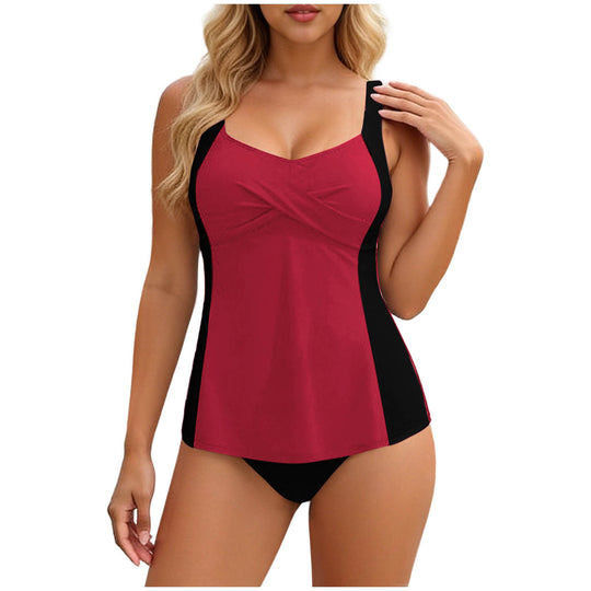 Damen Tankini mit elegantem Wickeldesign und figurformenden Einsätzen EB