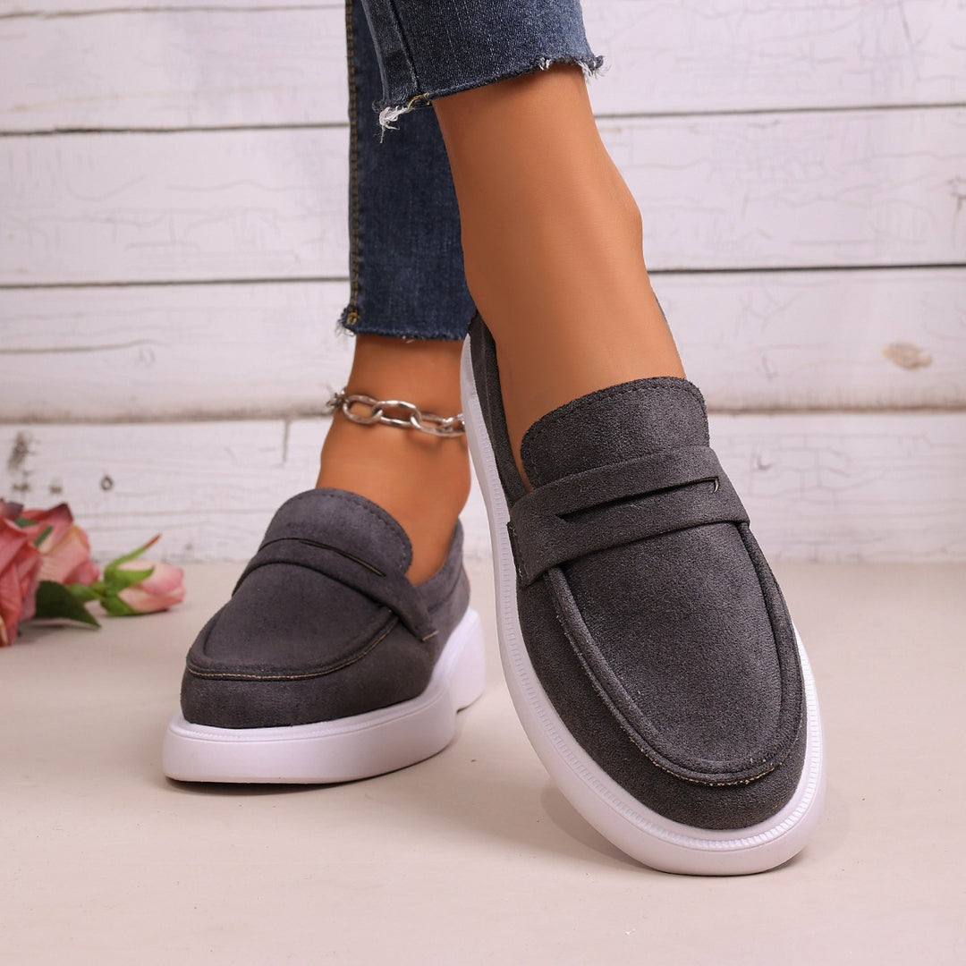 Damen Bequeme Slip-On Mokassins mit modischer Sohle EB