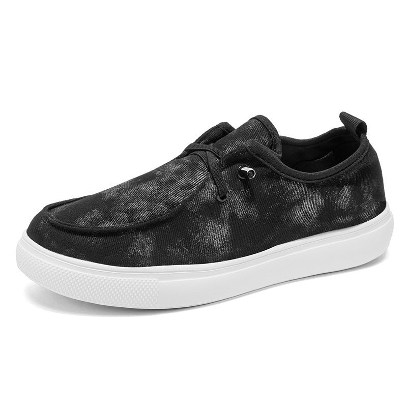 Damen lässige Slip-On Sneakers aus atmungsaktivem Denim mit elastischem Einschlupf EB