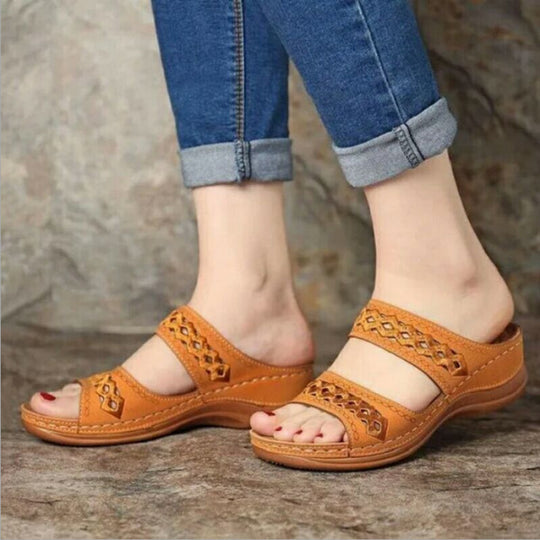 Damen Elegante Sandalen mit atmungsaktivem Obermaterial und verstellbaren Riemen EB
