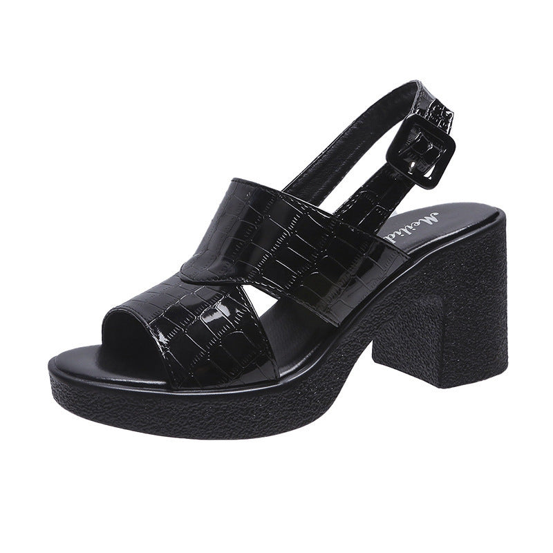 Damen modische Sling-Sandalen mit elegantem Blockabsatz und stilvollem Obermaterial EB