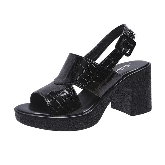 Damen modische Sling-Sandalen mit elegantem Blockabsatz und stilvollem Obermaterial EB