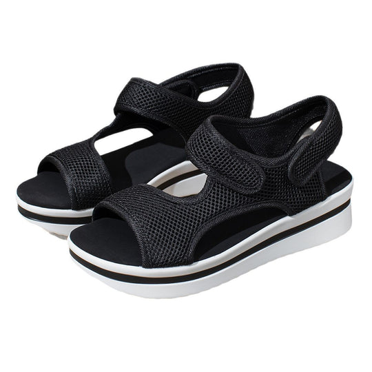 Damen Atmungsaktive Sandalen mit verstellbaren Klettverschlüssen und ergonomischem Fußbett EB