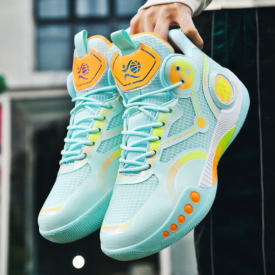 Herren gepolsterter High-Top Basketballschuh mit holografischen Akzenten und griffiger Gummilaufsohle EB