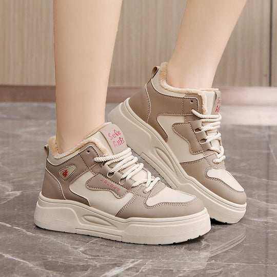 Damen Sportliche High-Top Sneakers mit weichem Fleece-Futter EB