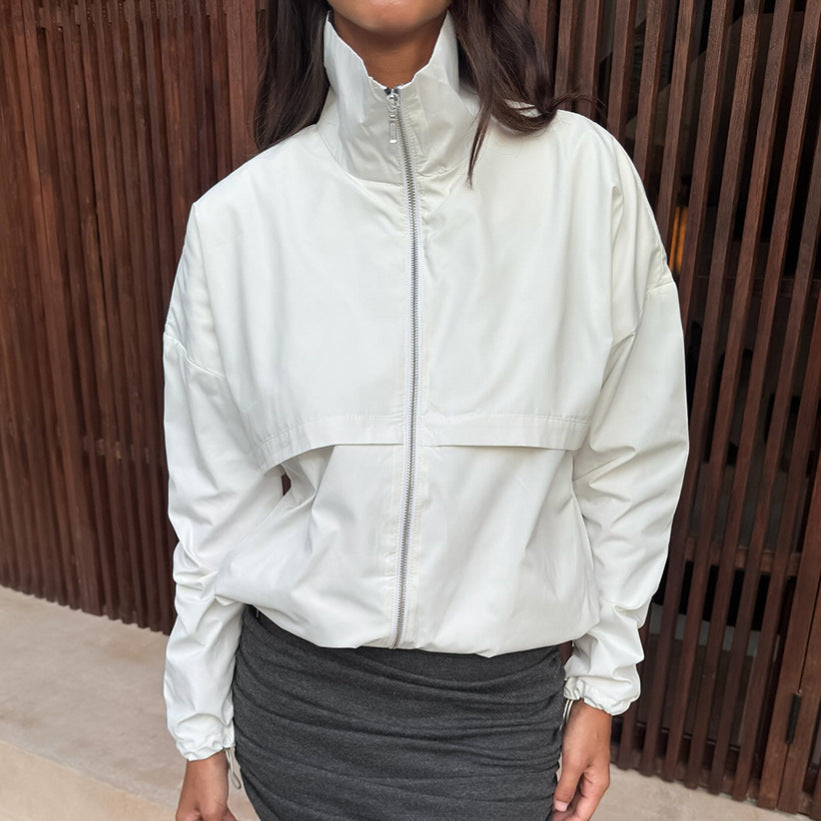 Damen Sportliche Übergangsjacke mit hohem Kragen und weitem Schnitt EB