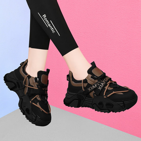 Damen Sportliche Chunky Sneakers mit atmungsaktivem Obermaterial und dämpfender Außensohle EB