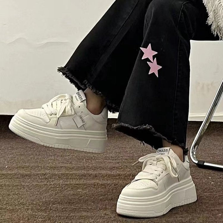 Damen Plateau-Sneaker mit modischem Design und bequemer Dämpfung EB