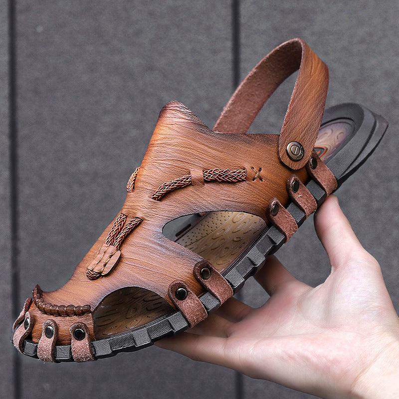 Damen Leder Sandalen mit verstellbaren Riemen EB
