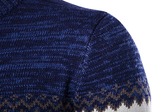 Herren modischer Strickpullover mit grafischem Muster EB
