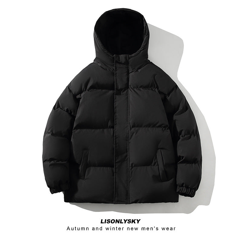 Herren gesteppte Winterjacke mit hohem Kragen und seitlichen Taschen EB