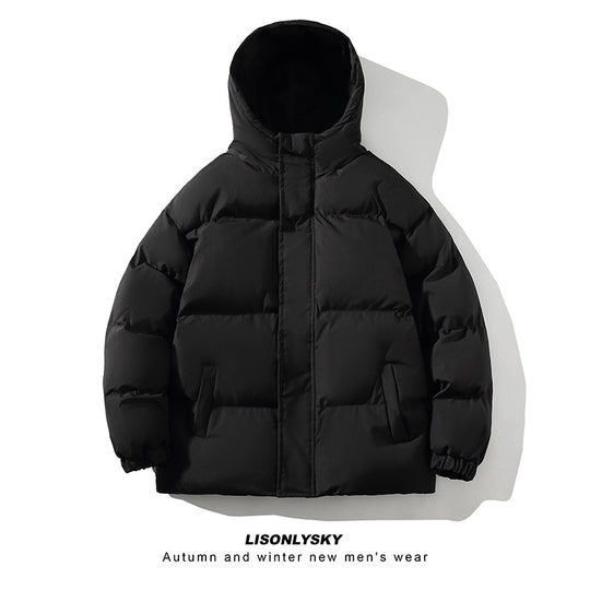 Herren gesteppte Winterjacke mit hohem Kragen und seitlichen Taschen EB
