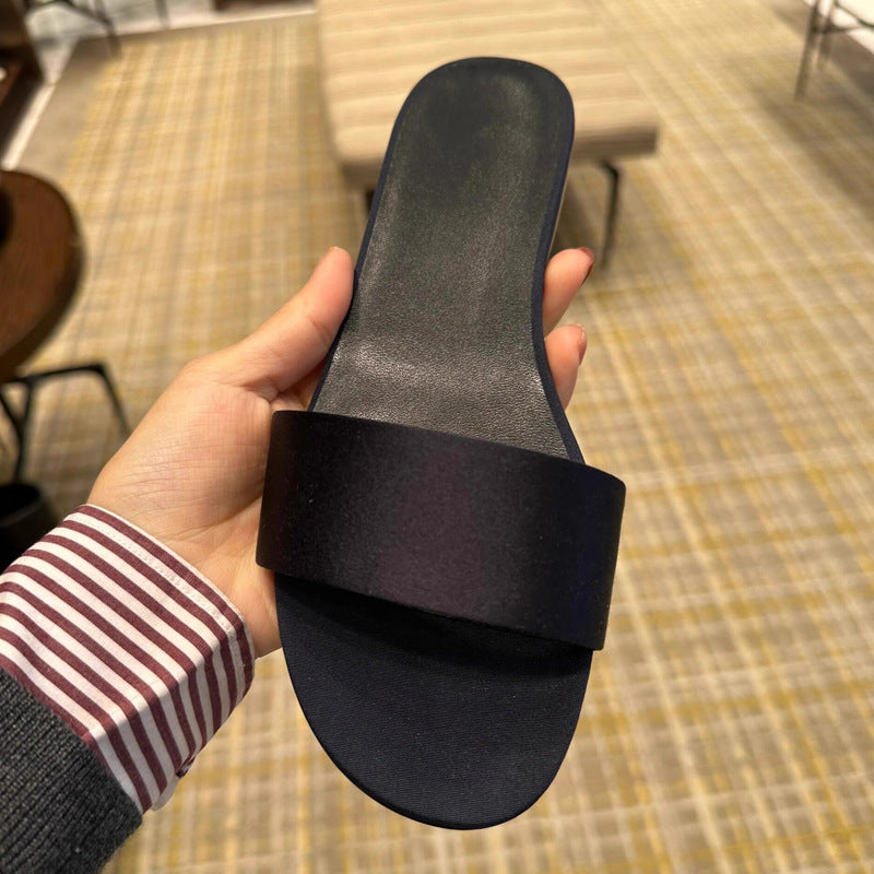 Damen Flache Slipper mit klassischem Riemendesign EB