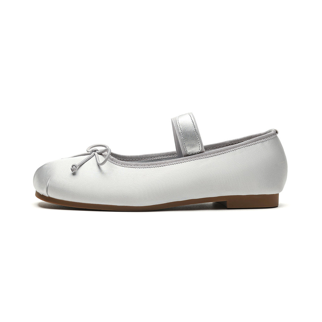 Damen Ballerinas mit elegantem Schnallenverschluss und zartem Schleifendetail EB