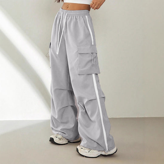 Damen Cargo-Hose mit seitlichen Taschen und elastischem Bund EB