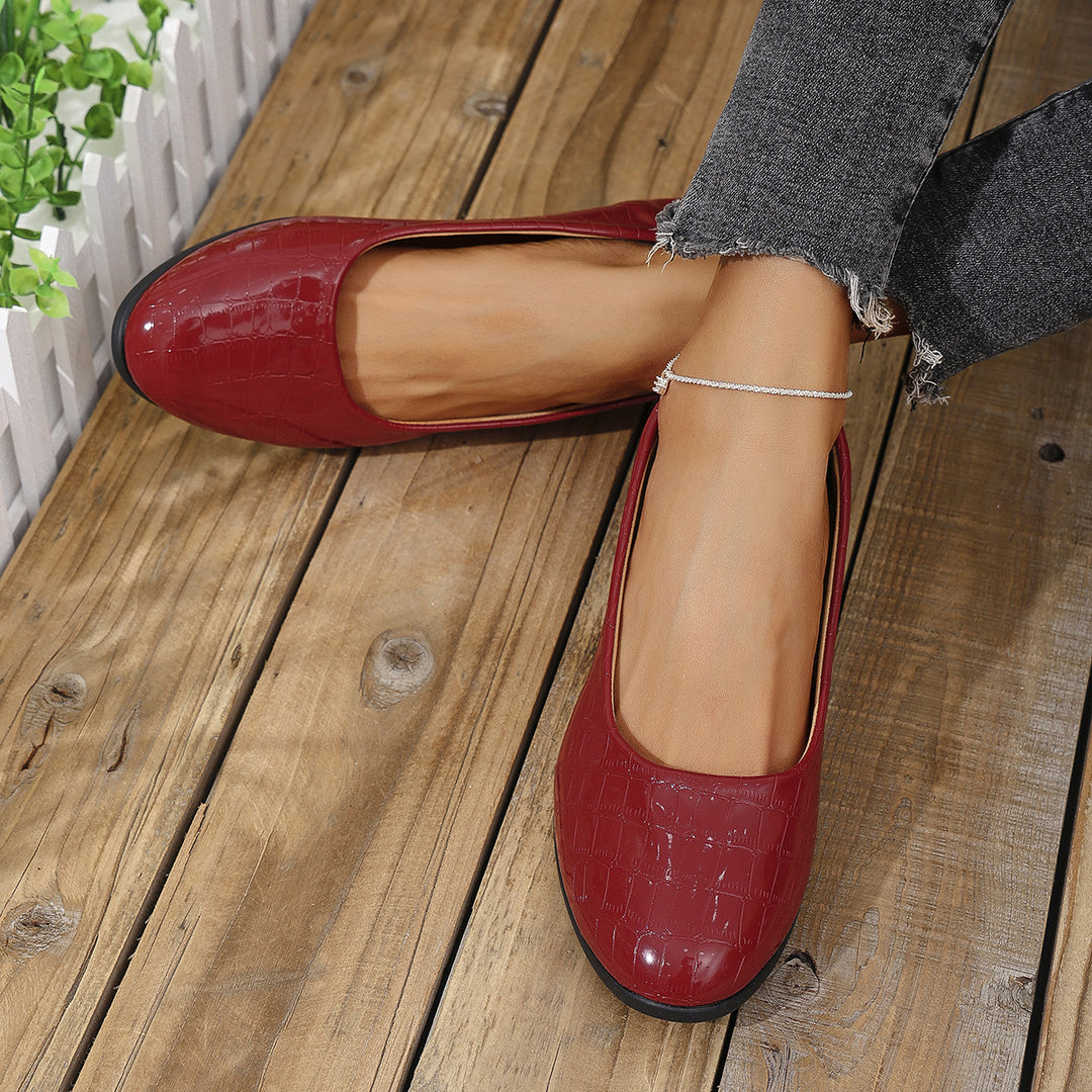 Damen Komfortable Ballerinas mit elegantem Krokodilmuster EB