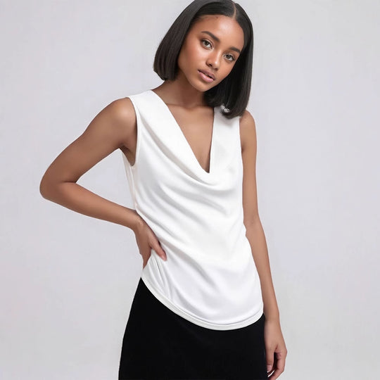 Damen elegant drapiertes Top EB