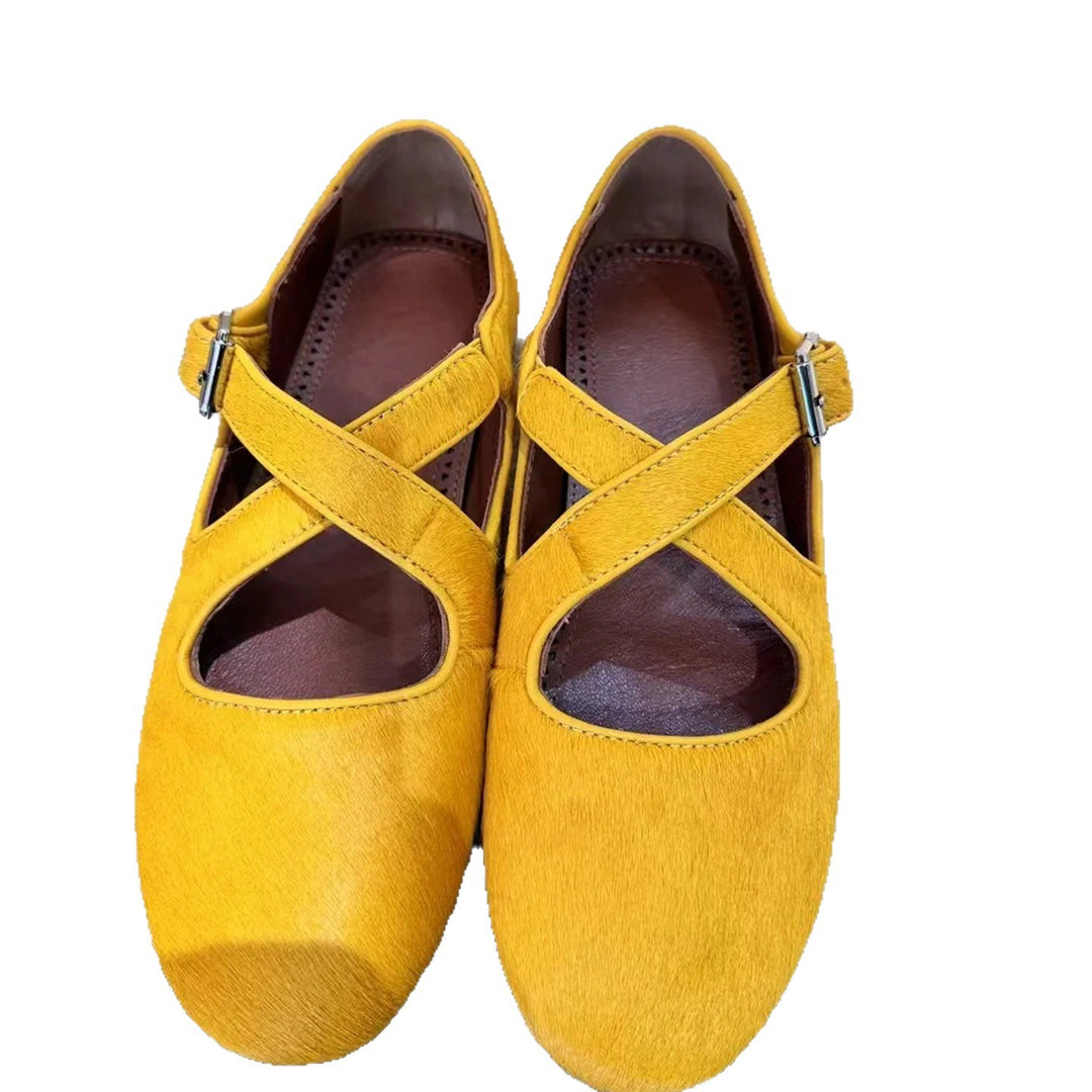 Damen Ballerinas mit elegantem Riemen und geschwungener Form EB