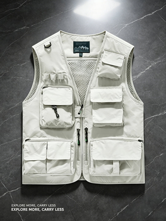 Unisex nan multifunktionale Outdoorweste mit zahlreichen Taschen und Netzfutter EB