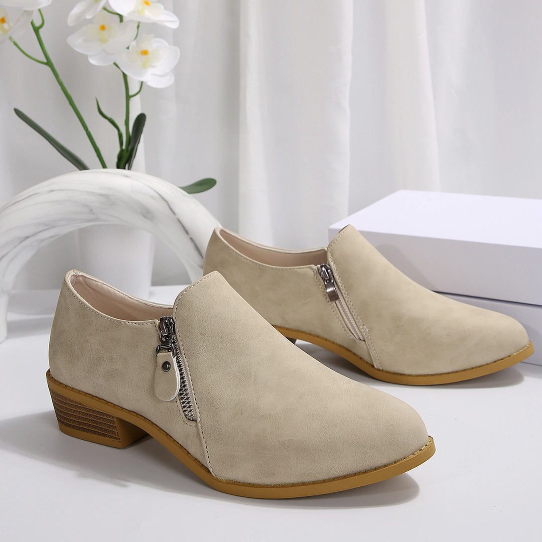 Damen modische Stiefeletten mit elegantem Reißverschlussdesign EB