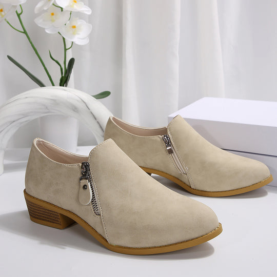 Damen modische Stiefeletten mit elegantem Reißverschlussdesign EB