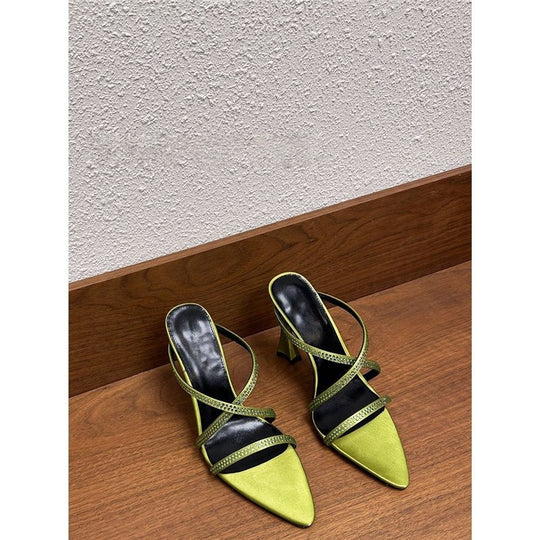 Damen elegante High Heel Sandalen mit verziertem Riemendesign EB