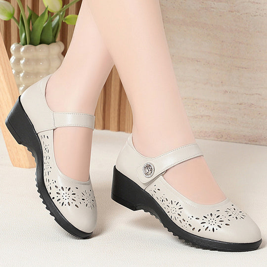Damen Ballerinas mit modischer Lochmusterung und komfortablem Fersenbereich EB