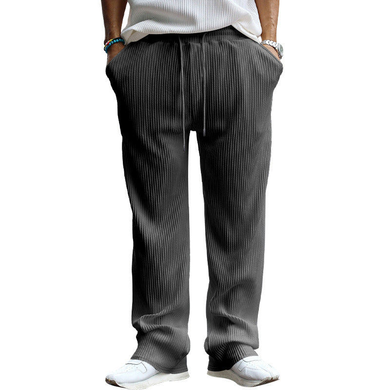 Herren Gerippte weite Freizeithose mit Kordelzug EB