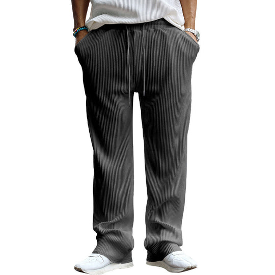 Herren Gerippte weite Freizeithose mit Kordelzug EB