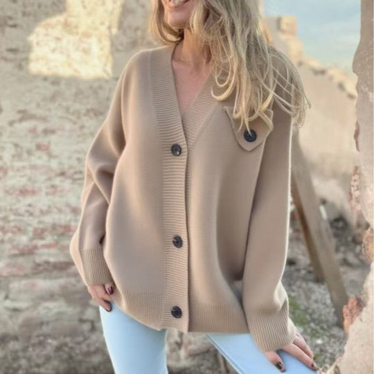 Damen Oversized Strickjacke EB