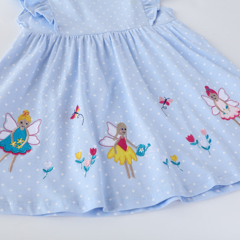 Mädchen Kleid mit niedlichen Feenapplikationen EB